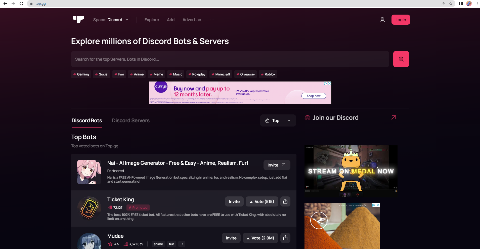 Discord - How to join a server from Top.gg