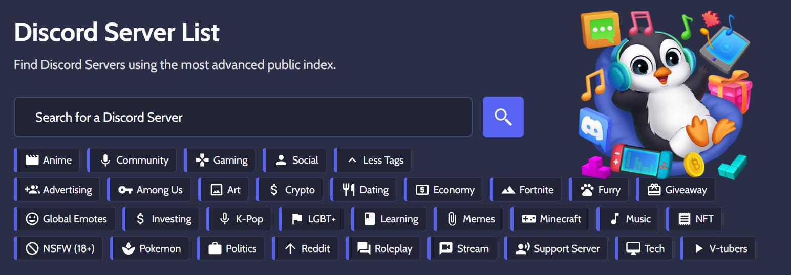 DISBOARD  Public Discord Server List